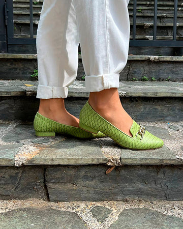 Baleta Verde Cidra con Hebilla