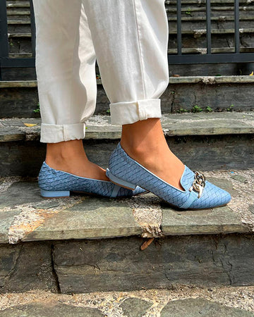 Baleta Azul con Hebilla