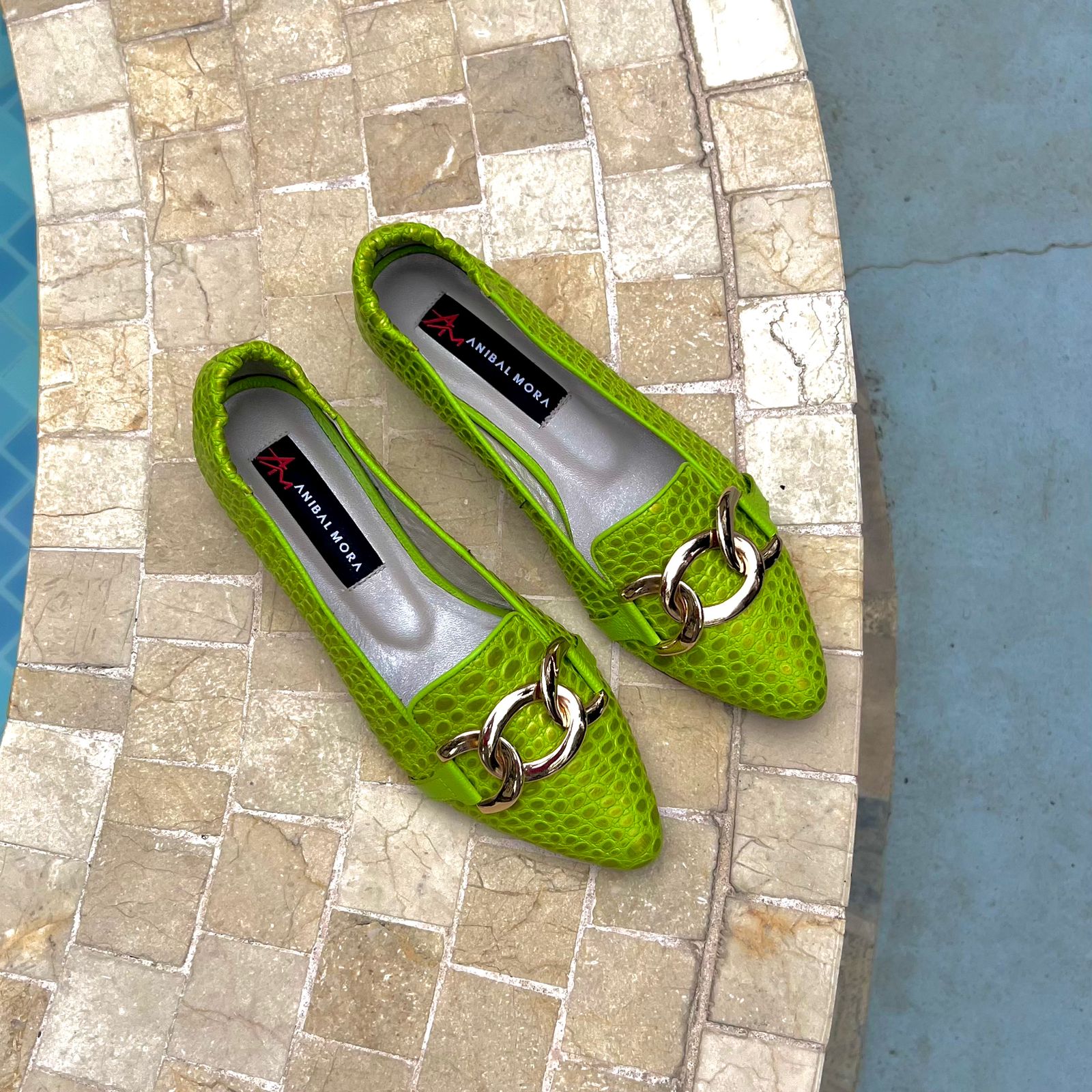 Baleta Verde Pistacho con Hebilla