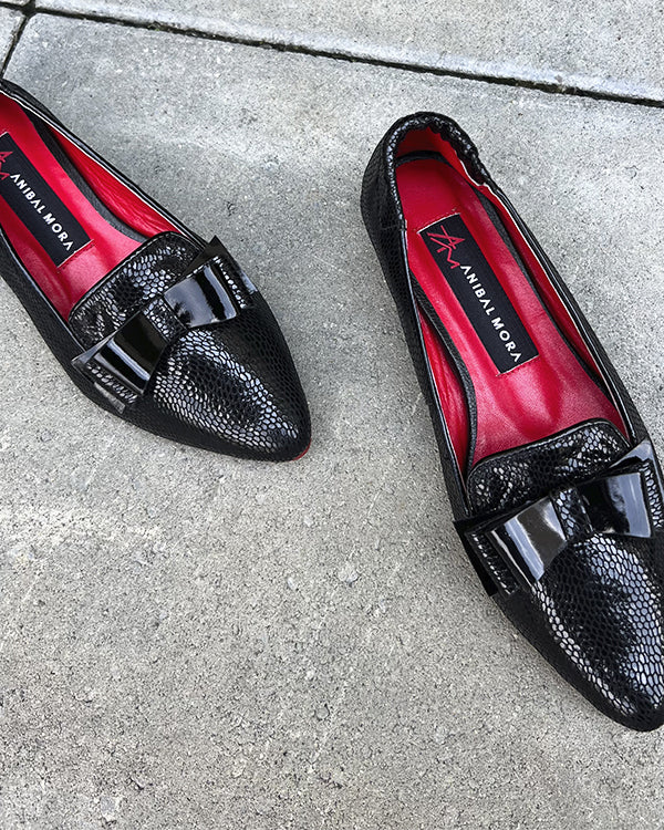 Baleta puntuda de moño