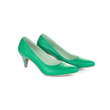 Stiletto cuero verde